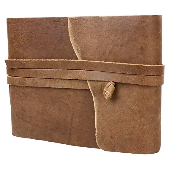 

Genuine leather travel journal notebook sketchbook Leather Photo Album with Gift Box Scrapbook Style Pages