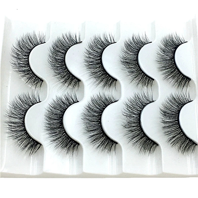 

2019 NEW 5 pairs Mink Eyelashes 3D False lashes Thick Crisscross Makeup Eyelash Extension Natural Volume Soft Fake Eye Lashes