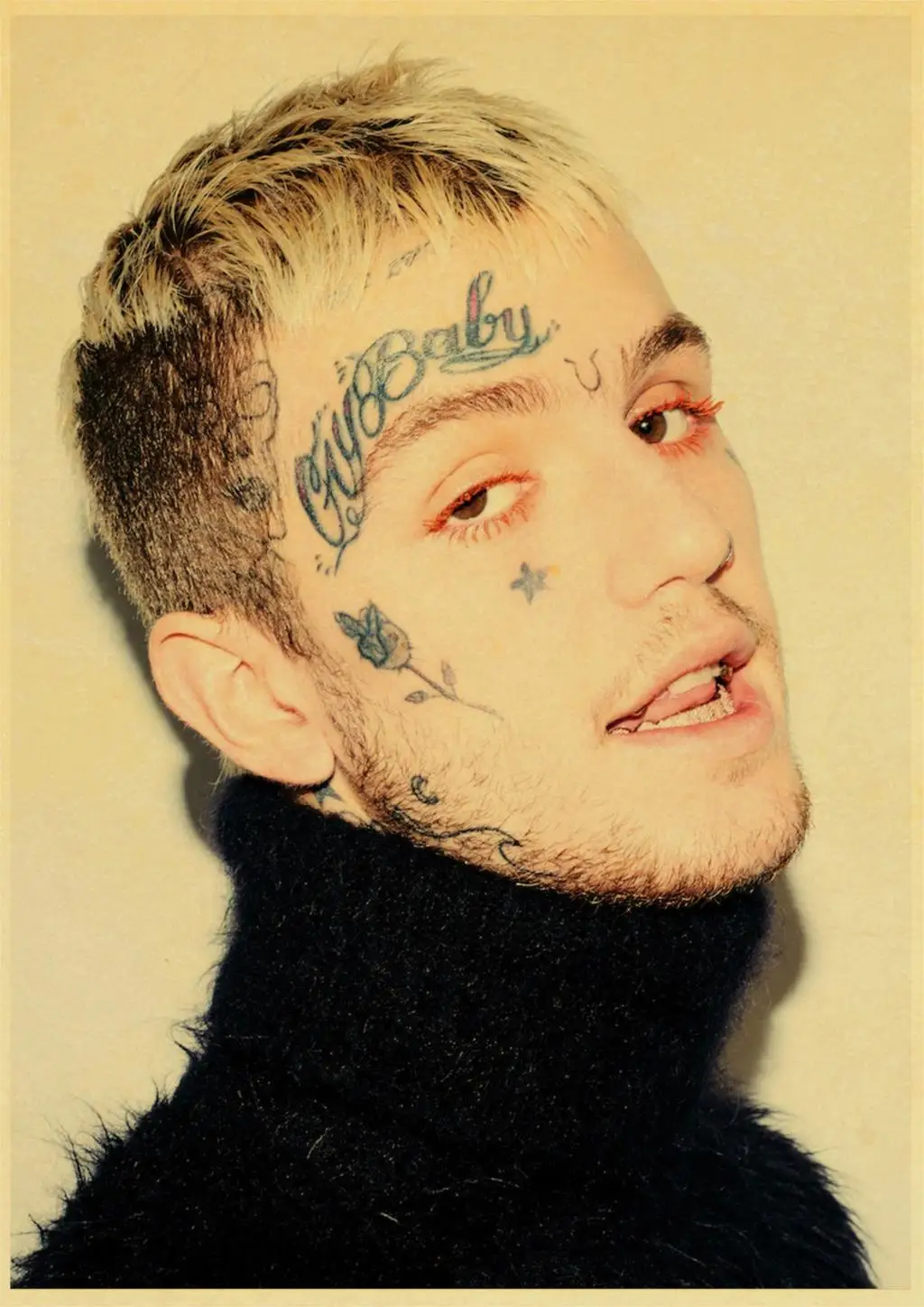 Хип-хоп рэпер Lil Peep плакат наклейки на стену Винтаж постер печатает Высокое качество для гостиной домашний декор