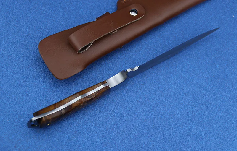 LEMIFSHE дамасский стальной нож с деревянной ручкой для охоты на открытом воздухе