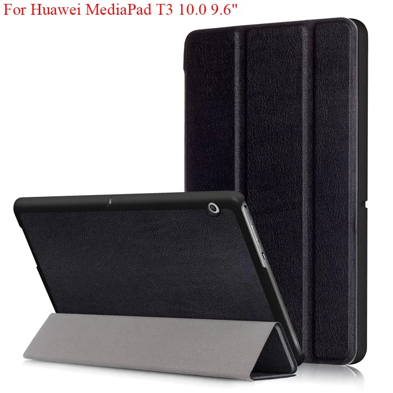 Чехол-книжка для Huawei MediaPad T3 10 0 однотонный из искусственной кожи | Компьютеры и