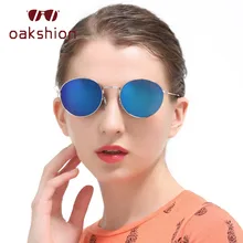 oakshion Retro Round Sunglasses Women 2019 Brand Designer Sun Glasses For Woman Metal Mirror Sunglasses Eyewear Female oculos d