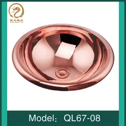 QL67-08 Классическая античная цвета розового золота медные горшки распределения дренаж воды применяются к сделать undercounter или этап бассейна