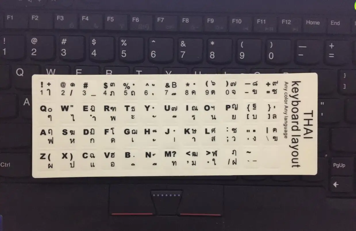 Светящаяся наклейка на клавиатуру Русский Испанский японский Арабский Тайский иврит Французский Итальянский Немецкий Настольный Ноутбук - Цвет: Thai