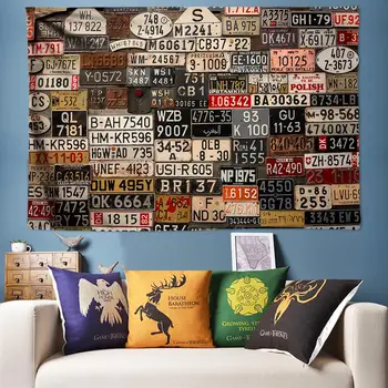 

License Plate 3D Tapestry Indian Wall Hanging Boho Decor Hippie Wall Tapestries Bedroom Wall Rug Couch Blanket tapiz pared tela