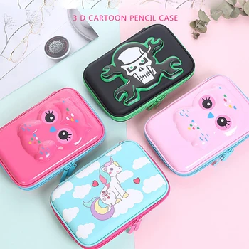 

Cartoon 3D Unicorn Owl Pencil Case Cute Multifunction Big Capacity Pencil Box Stationery pen Pouch School Supplies Zakka
