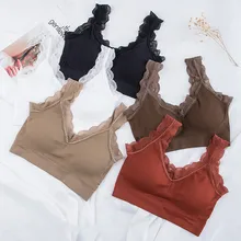 Бесшовный топ на бретелях, женское нижнее белье, обернутое грудью, красивая задняя нить, летнее бесшовное Спортивное нижнее белье, кружевное нижнее белье на подтяжках для девочек