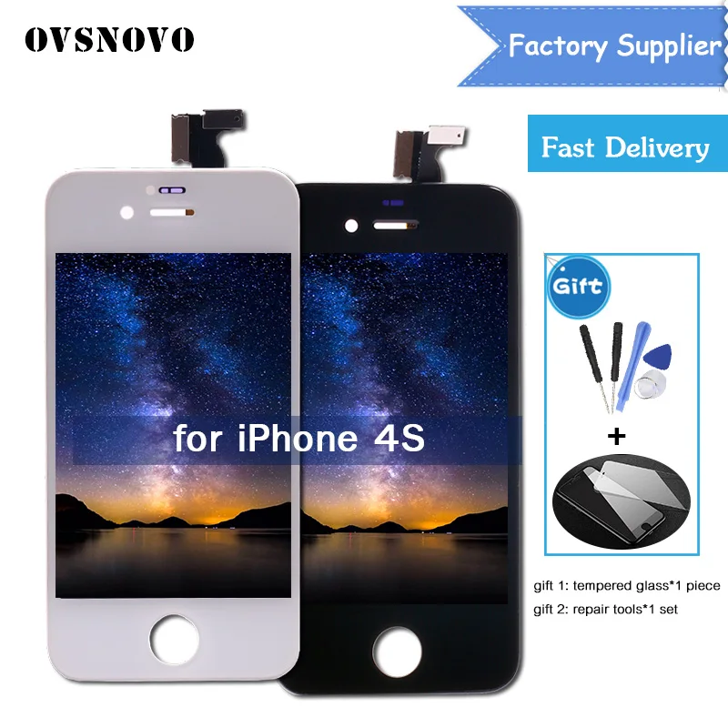

For iPhone 4S A1387/A1431 LCD Display Touch Screen Digitizer Assembly Replacement Parts Black White LCD For iPhone 4S Screen
