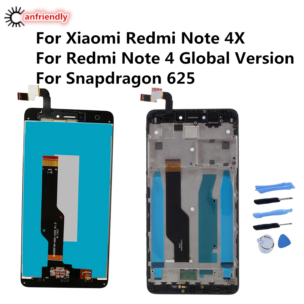 ЖК дисплей и рамка для Xiaomi Redmi Note 4X экран дисплея 4 глобальная версия только Snapdragon