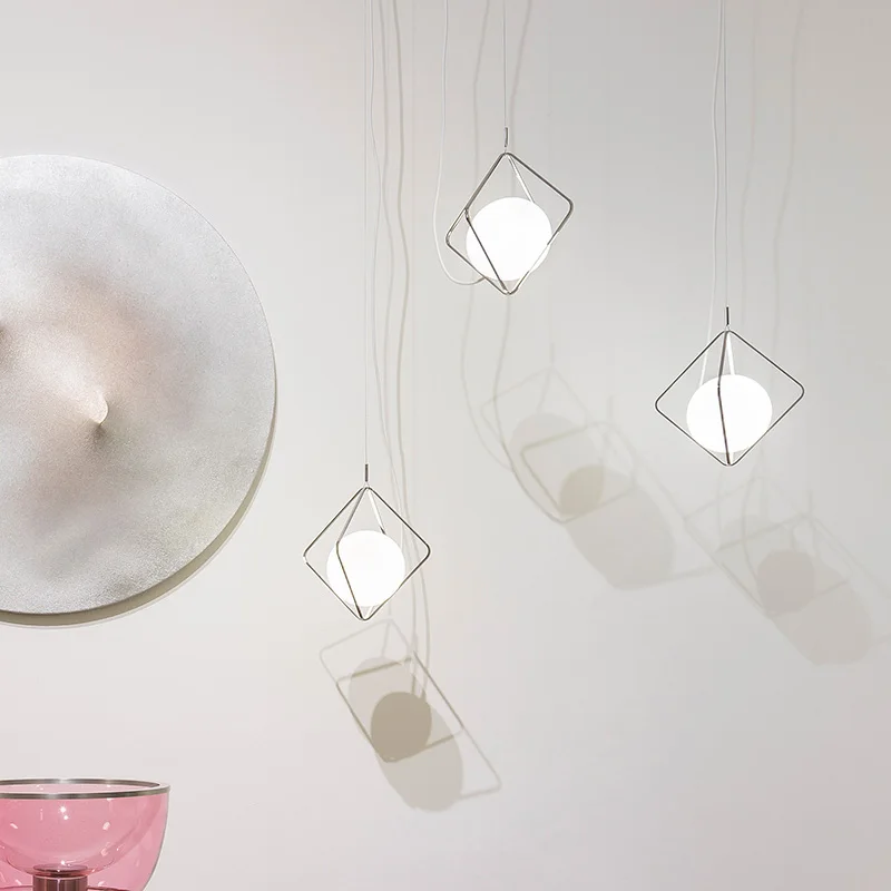 Подвесной светильник в скандинавском стеклянном шаре для гостиной, декоративная Подвесная лампа для спальни, винтажная Подвесная лампа для помещений