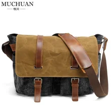New Mens shoulder batik waterproof canvas bag retro leisure Xiekua package bag color Metrosexual bag