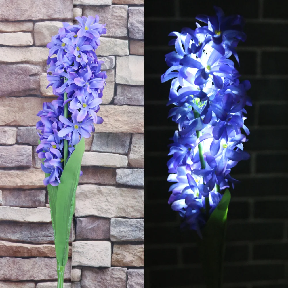 

High Power Hyacinth Flower Solar Panel Lamps 9 LED Waterproof Outdoor Lawn Gardens Yard Emergency Saving Light Lamp High Quality
