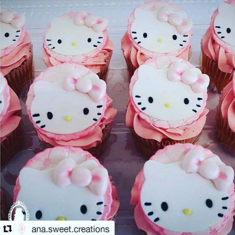 

LUC Hello Kitty Cat Cookie Cutters Set Custom Made 3D Printed Animal Fondant Cupcake Top for Cake Cutter cake decorating tools