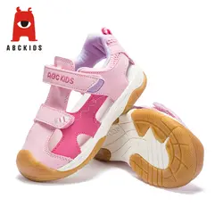 Abckids/весенне-летняя обувь унисекс с принтом, Нескользящие кроссовки с закрытым носком для мальчиков и девочек, брендовая детская обувь