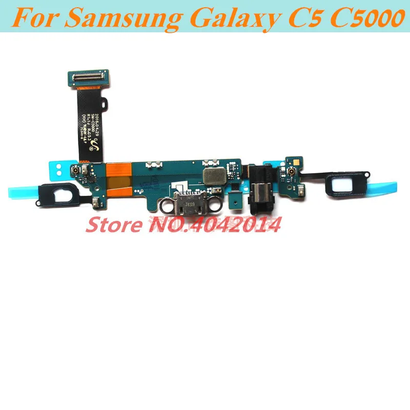2PCS USB Charging Port Flex Cable For Samsung Galaxy C5 C5000 C7000 charger Dock Connector Board with microphone Headphone jack