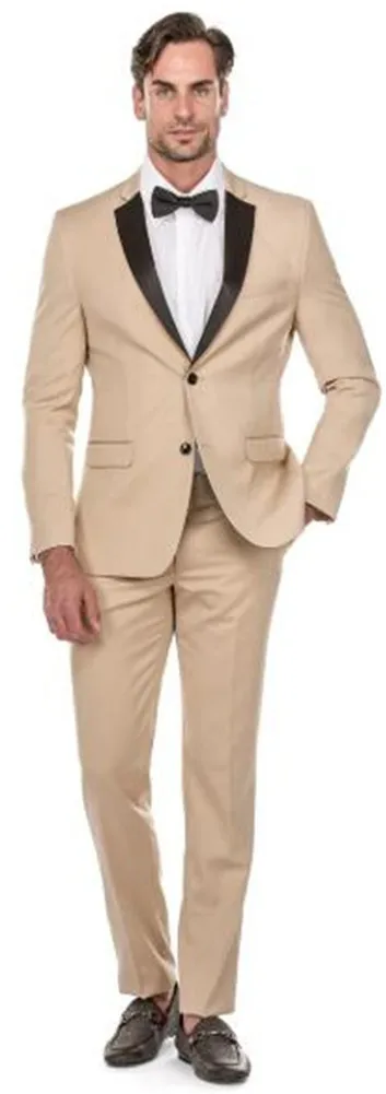 Khaki Notch Lapel Men's Casual Suits With Pants Groom Wedding Party Tuxedo Suit Prom Man Suits Tuxedo Suits Blazer Custom Made