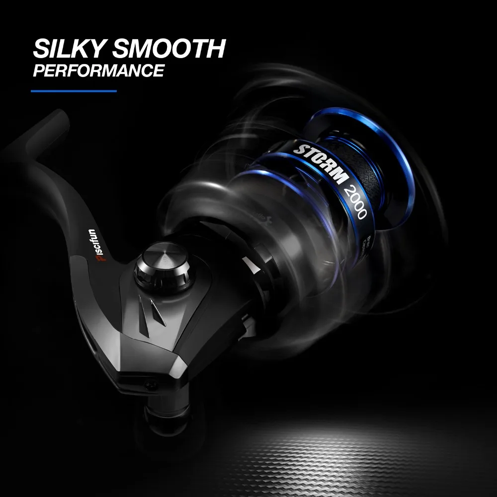 Piscifun Storm Spinning Reel 6.2:1 Gear Ratio 10+1 Ball Bearings 10KG Max Drag 2000,3000,4000,5000 Series Fishing Reel