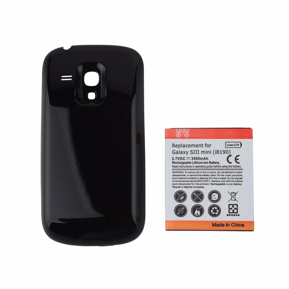 GOLDFOX 3500mAh Замена S3 mini расширенная утолщенная батарея с черной задней крышкой для samsung Galaxy S3 SIII Mini i8190 батарея