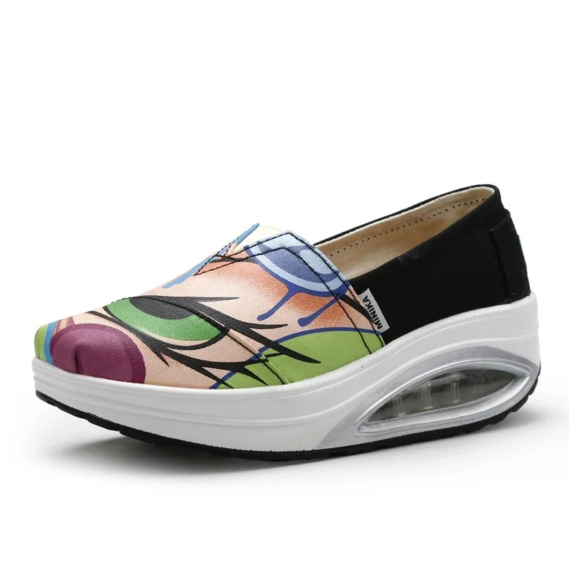 

2017 Fashion Heighten Canvas Cozy Loafers Women Flats Ladies Leisure Creepers Platform Shoes Woman Espadrilles Size 35-40