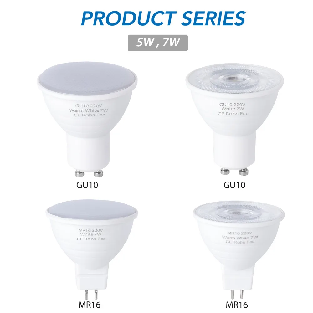 

Led Spotlight GU10 Led Corn Lamp MR16 220V Foco Lamp GU5.3 6 12leds Ampoule Spot Light 2835 SMD Energy Saving Light Bulb 5W 7W