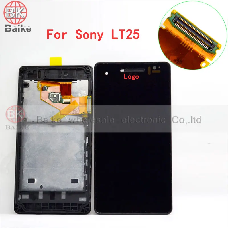 

Original for Sony Xperia V LT25i LT25 LCD Display Touch Screen Digitizer Assembly + Bezel Frame 100% Tested