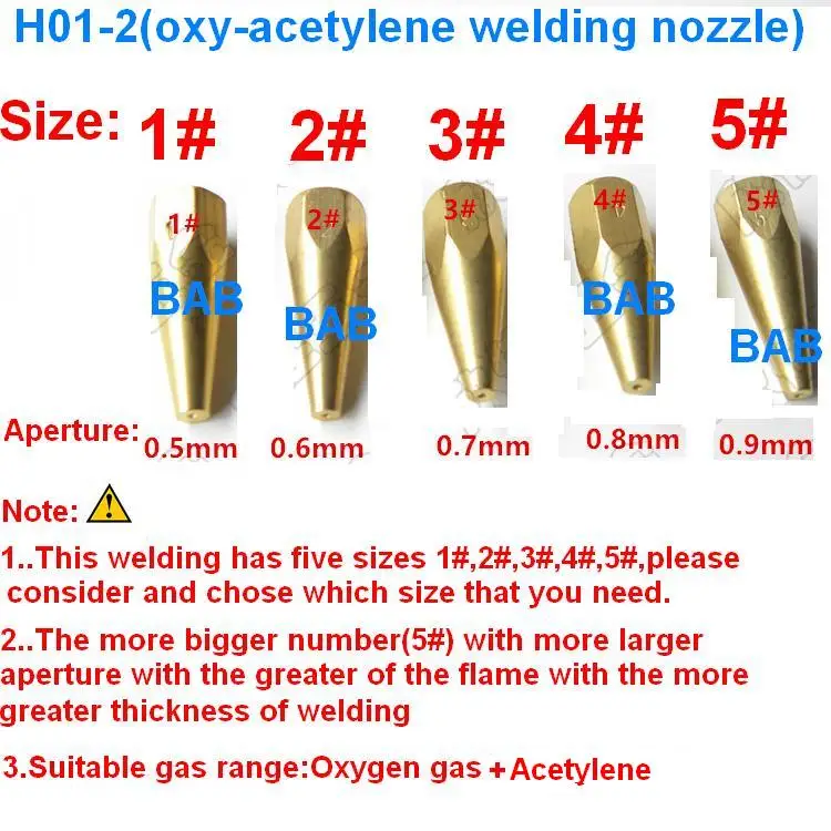 ANM Oxy Acetylene Gas Cutting Nozzle Tip Standard length 1/16” 10-75mm Oxygen 