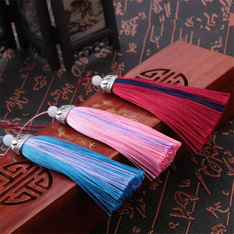 

DoreenBeads 1PC Gradient Color Alloy Beaded Tassel Anti-wrinkle Key Tassel Curtains Garment Home Textile Decorations 10cm Long