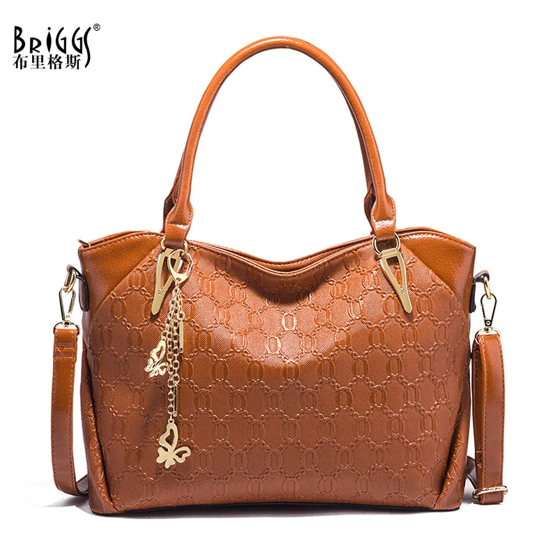

BRIGGS High Quality Women Leather Handbag Casual Tote Bags Large Capacity Female Shoulder Bags Lady's Messenger Bags