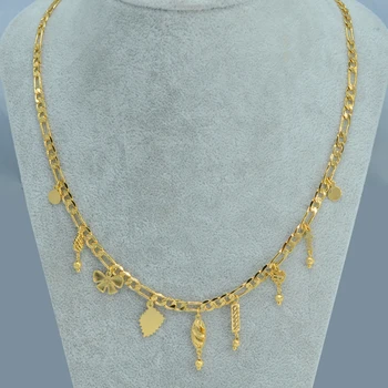 

Anniyo 50CM Gold Color Charm Chain Necklaces for Women African Jewelry gifts