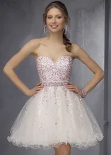 Sexy Mode 2016 Neue Ankunfts-schatz Pailletten Halt Rosa Organza Cocktailkleider