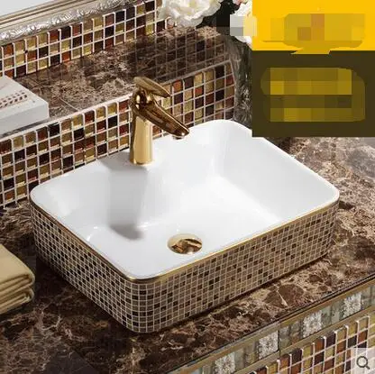 

Square ceramic art on the bathroom sink basin sink basin bathroom sinks