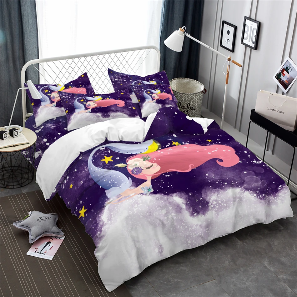 Dreamlike/постельное белье Русалочка комплект для девочек с рисунком пододеяльник