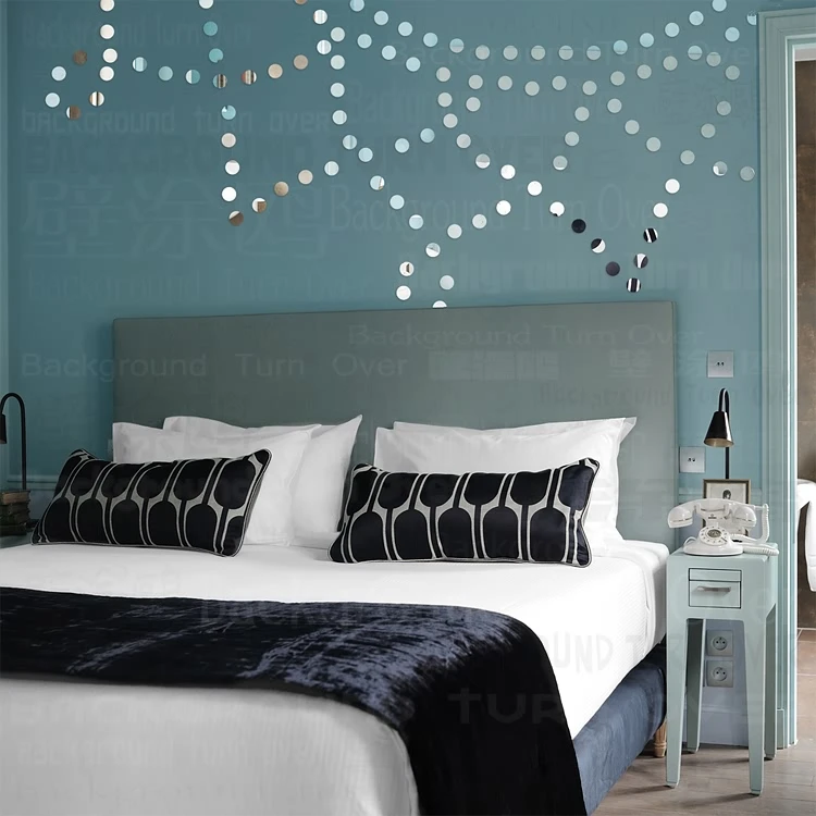 DIY Bordeaux dot sun acrylic mirror wall stickers bed hed decal bedroom home interior decor 3d wall stickers plastic mirror R088