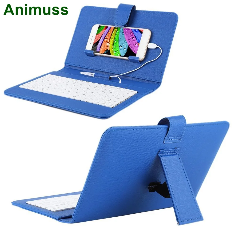 

Keyboard Holster Combination,Animuss for Andriod Mobile Phone 4.2''-6.8'' General Wired Keyboard Leather Flip Holster Case Cover