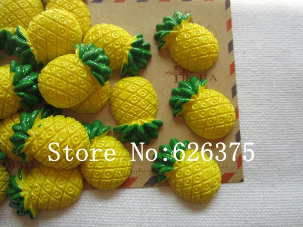 

Rena!! Min.order $6 (mix order), Resin Cute Pineapple for Phone Deco, hair bow center DIY (18*27mm), Free Shipping