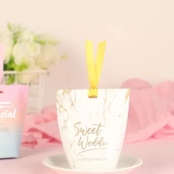 

50pcs/lots SWEET WEDDING Wedding Sweets Candy Gift Favour Boxes Baby Shower with Ribbon Table Decorations
