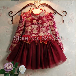 Детское платье для малышей Брендовое платье с цветочным рисунком для маленьких девочек рождественское платье дизайнерская детская одежда бальное платье с блестками