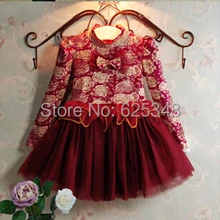 Детское платье для малышей Брендовое платье с цветочным рисунком для маленьких девочек рождественское платье дизайнерская детская одежда бальное платье с блестками