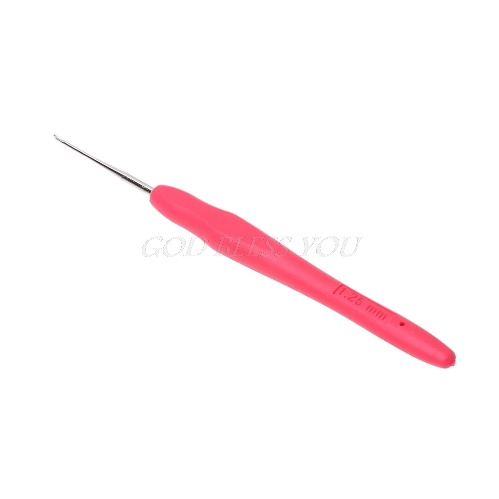 Металлические спицы для вязания крючком, крючки, эргономичные ручки 0,5-2,75 мм - Цвет: 1.25 mm