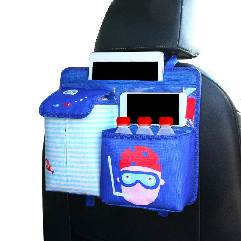 

Car Seat Back Bag Children Cartoon Phone Sundries Storage Pouch Oxford Car-styling Stowing Tidying Organizer Accessories Supply