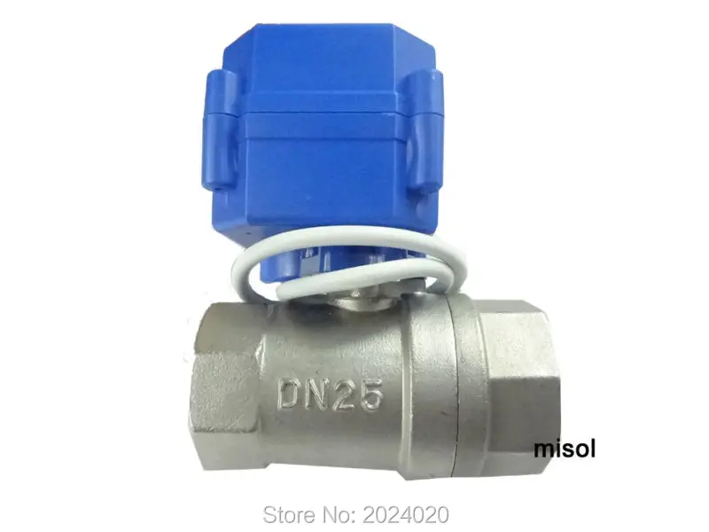 10 pcs motorized ball valve G1" DN25 2 way 12VDC CR04(reduce port), Stainless steel, electrical valve