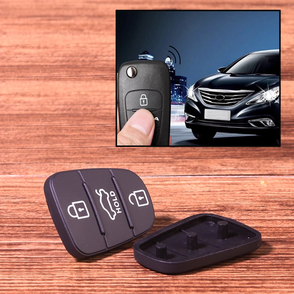 

2PCS 3 Buttons Rubber Case Cover Car Key Shell Replacement For Hyundai I30 IX35 Kia Seed SeedPro Picanto Sportage