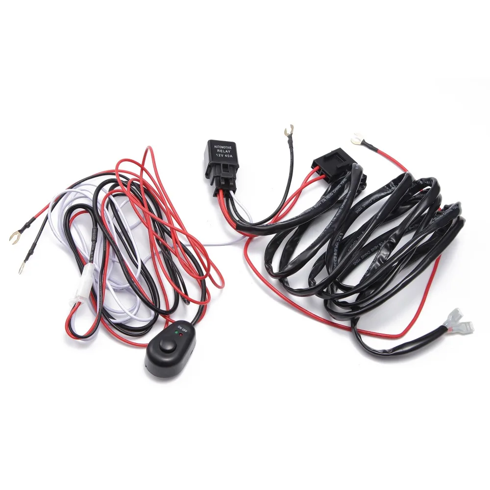 2m Switch Wiring Harness for LED Work Light 18W 210W 40A 12V 24V Switch Relay Universal Hareness Kit-in Wire from Automobiles & Motorcycles on ...