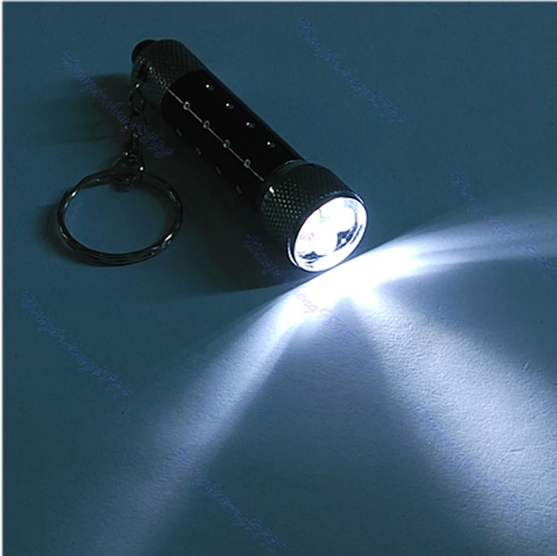 YAM Black Ultra Bright Mini 5 LED Flashlight Torch Key Chain Key Ring Keychainin LED