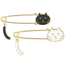 

Hot Japanese Sprout Dripping Oil Kitten Wagging Tail Animal Brooch Clothing Accessories Pins