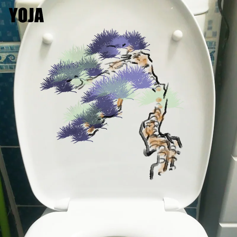 YOJA 21 6x22 5 см Классическая наклейка на унитаз ручной работы с мультяшным сосновой