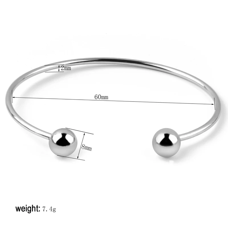 

2pcs/lot Stainless Steel Adjustable Cuff Bangle Bracelets Blanks Silver Tone Open Charm Wire Bangle Bracelet Base Setting