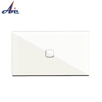 

US Standard 1 Way Remote Switch 1 Gang 1 Way Crystal Glass Panel 110VAC/220VAC 118*72*33 Screen Remote Touch Switch