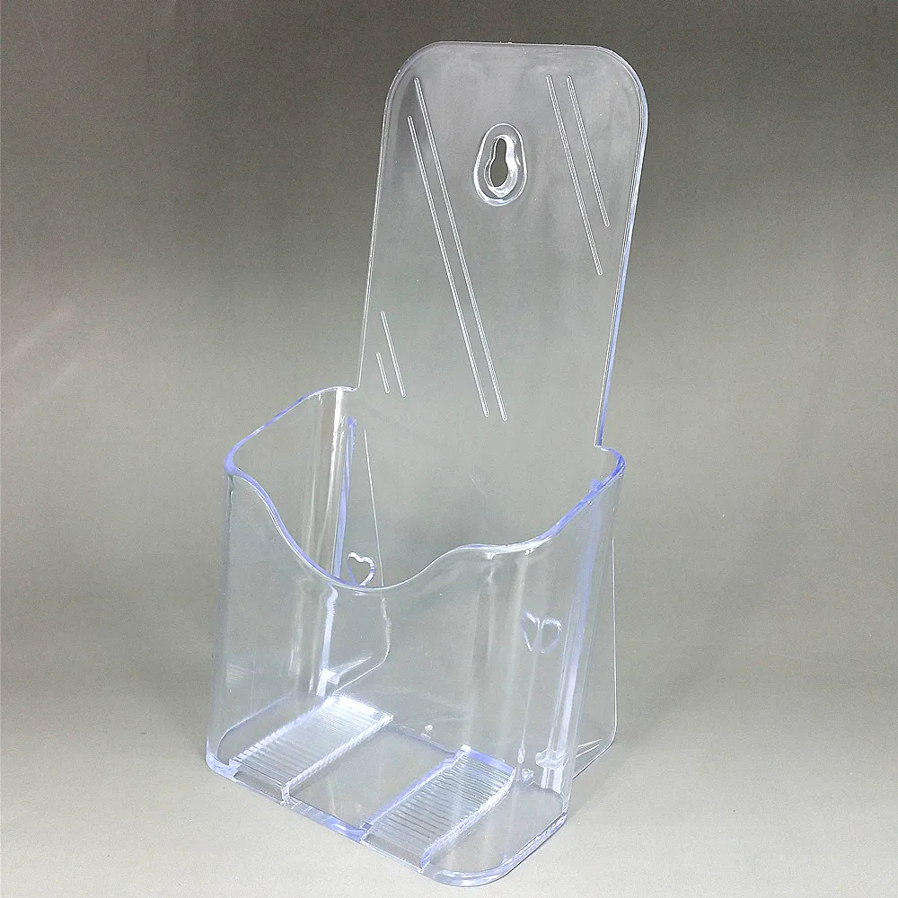 

Clear Acrylic A6 DL Phamplet Pocket Plastic Brochure Literature Display Holder Stand To Insert Leaflet On Desktop 10pcs