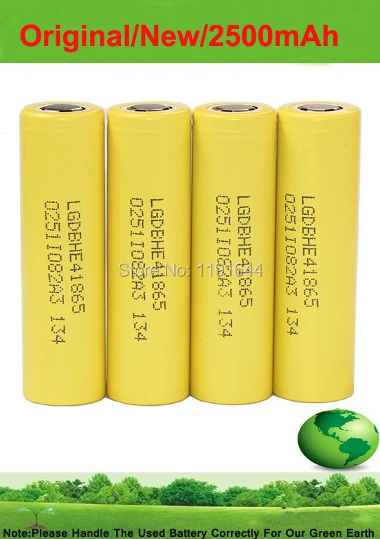 Бесплатная доставка! 10 шт./лот оригинальный 3 6 V 18650 ICR18650 HE4 2500mAh импульсный 35A